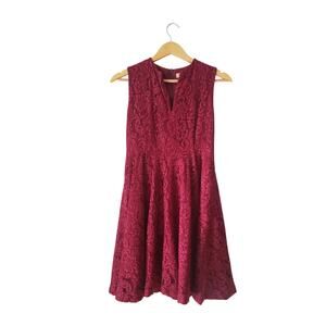 Burberry Fit & Flare Lace Tea Dress Red Size US 6